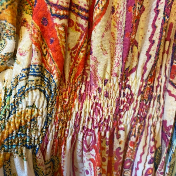 Boston Proper summer hues paisley Boho peasant top - Picture 5 of 7